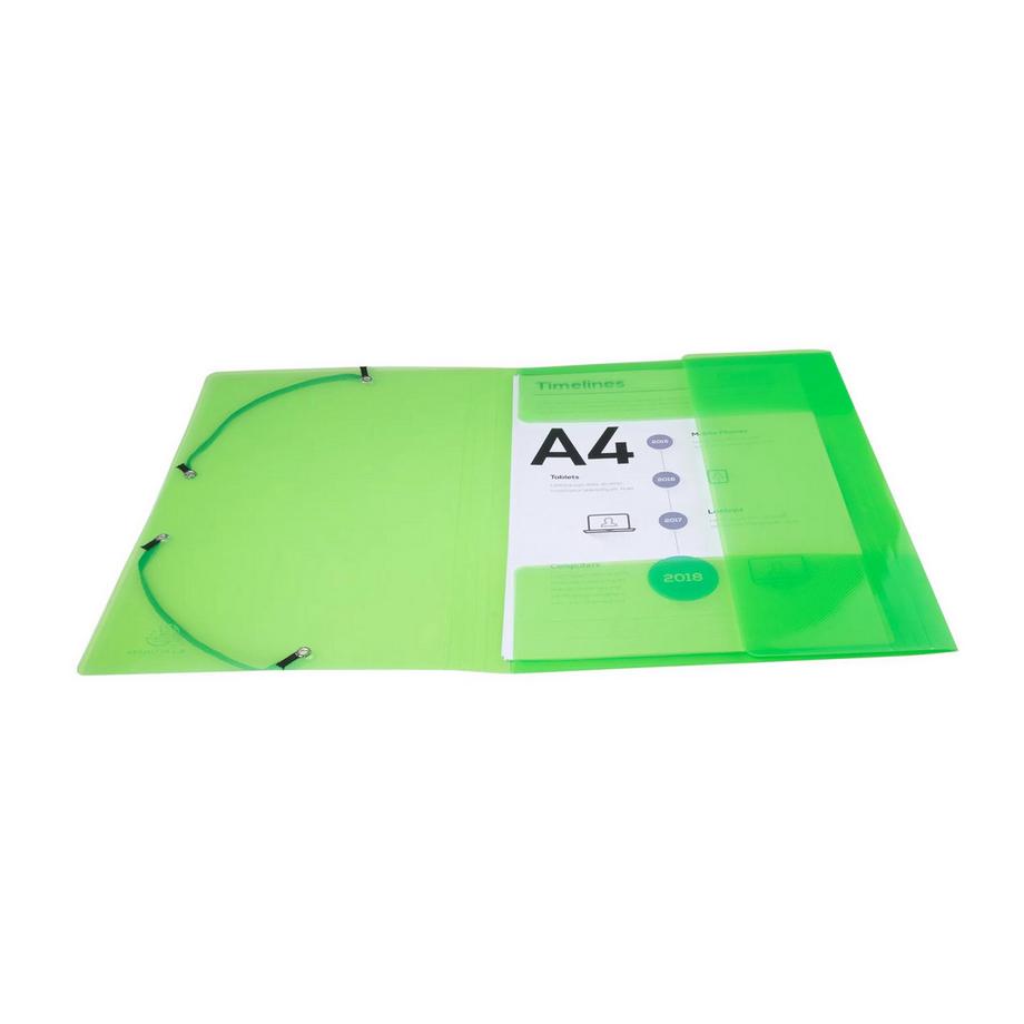 Exacompta Cartella 3 lembi con elastici polipropilene 500 micron Crystal Colours - A4 - x 25  