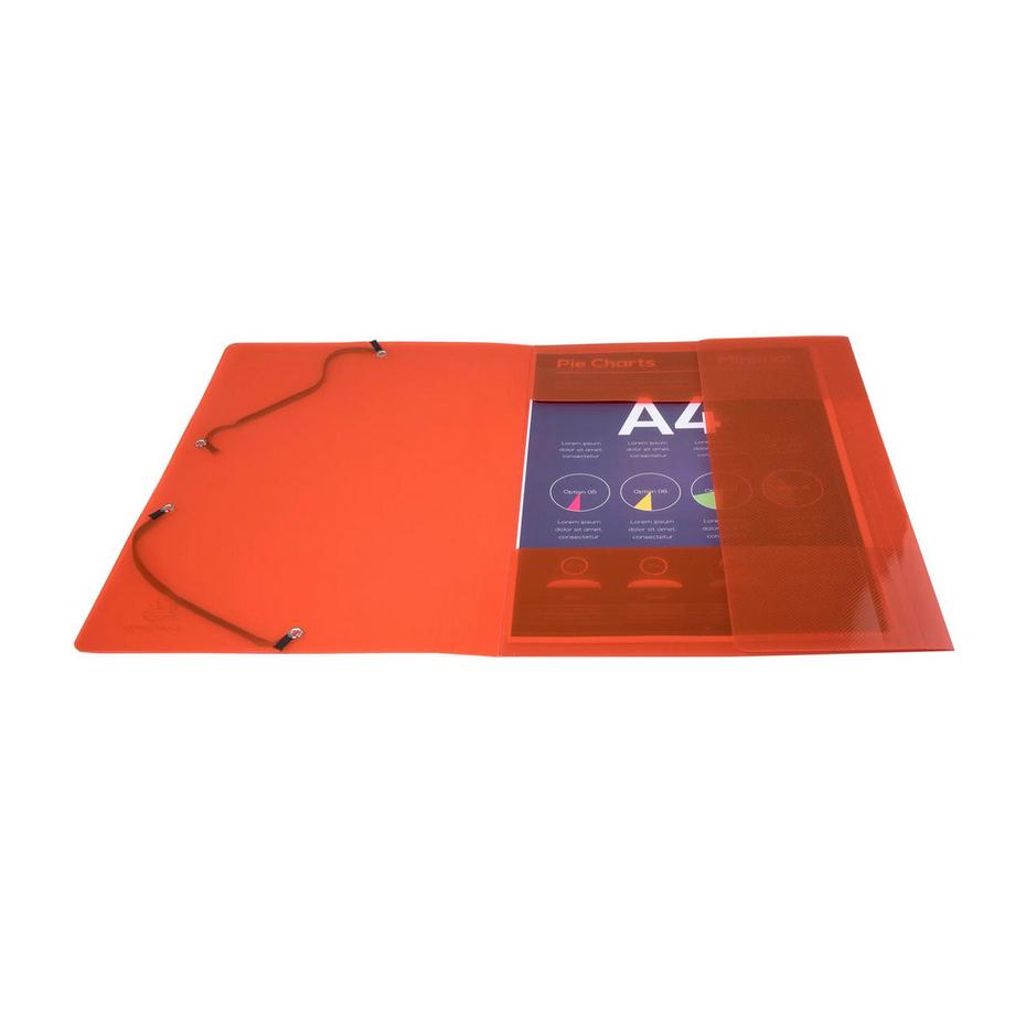 Exacompta Cartella 3 lembi con elastici polipropilene 500 micron Crystal Colours - A4 - x 25  