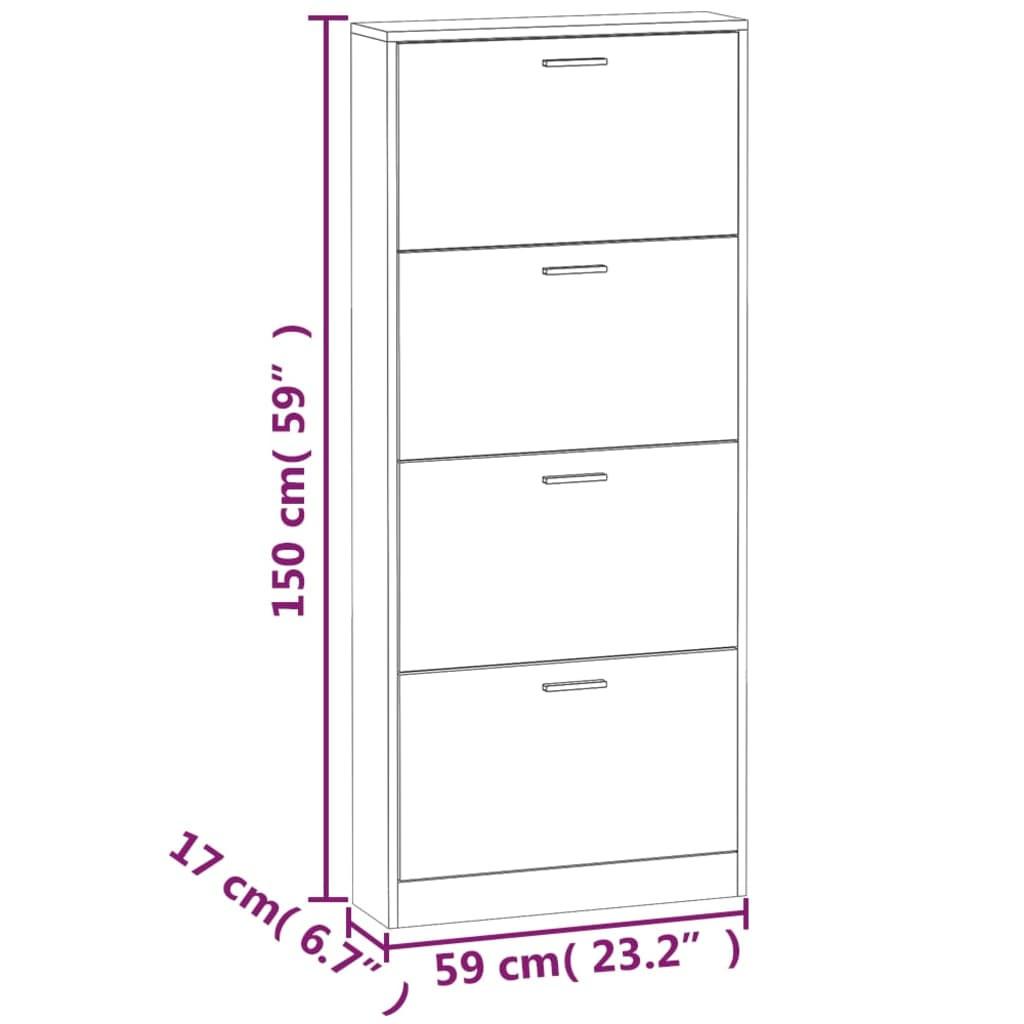 VidaXL Armoire à chaussures bois d'ingénierie  