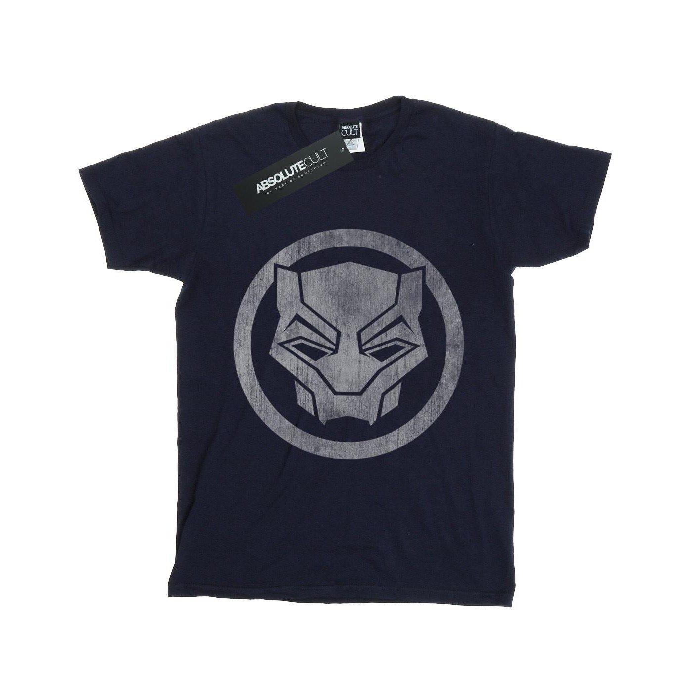 Image of Black Panther Distressed Icon Tshirt Unisex Marine 152-158