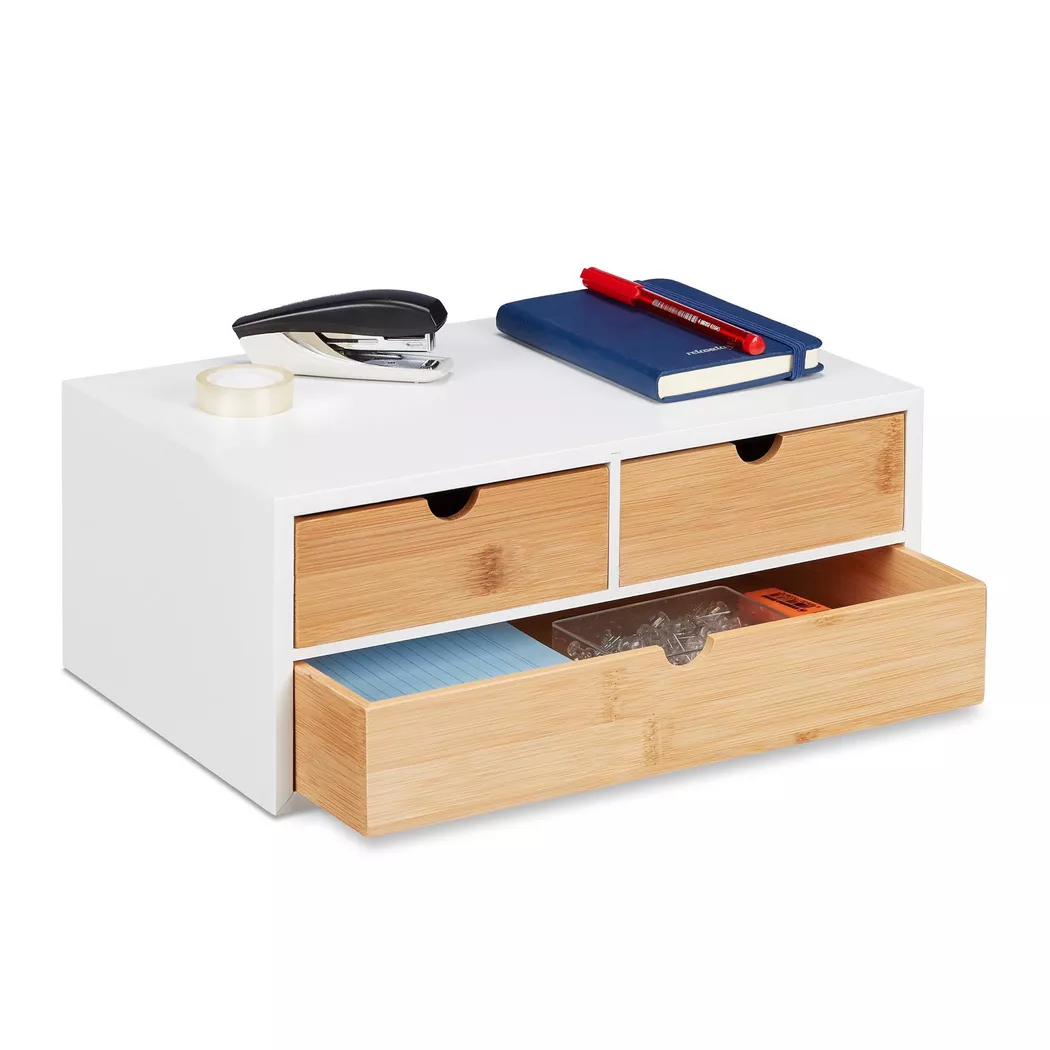Northix - Schreibtisch-Organizer mit 3 Schubladen, One Size