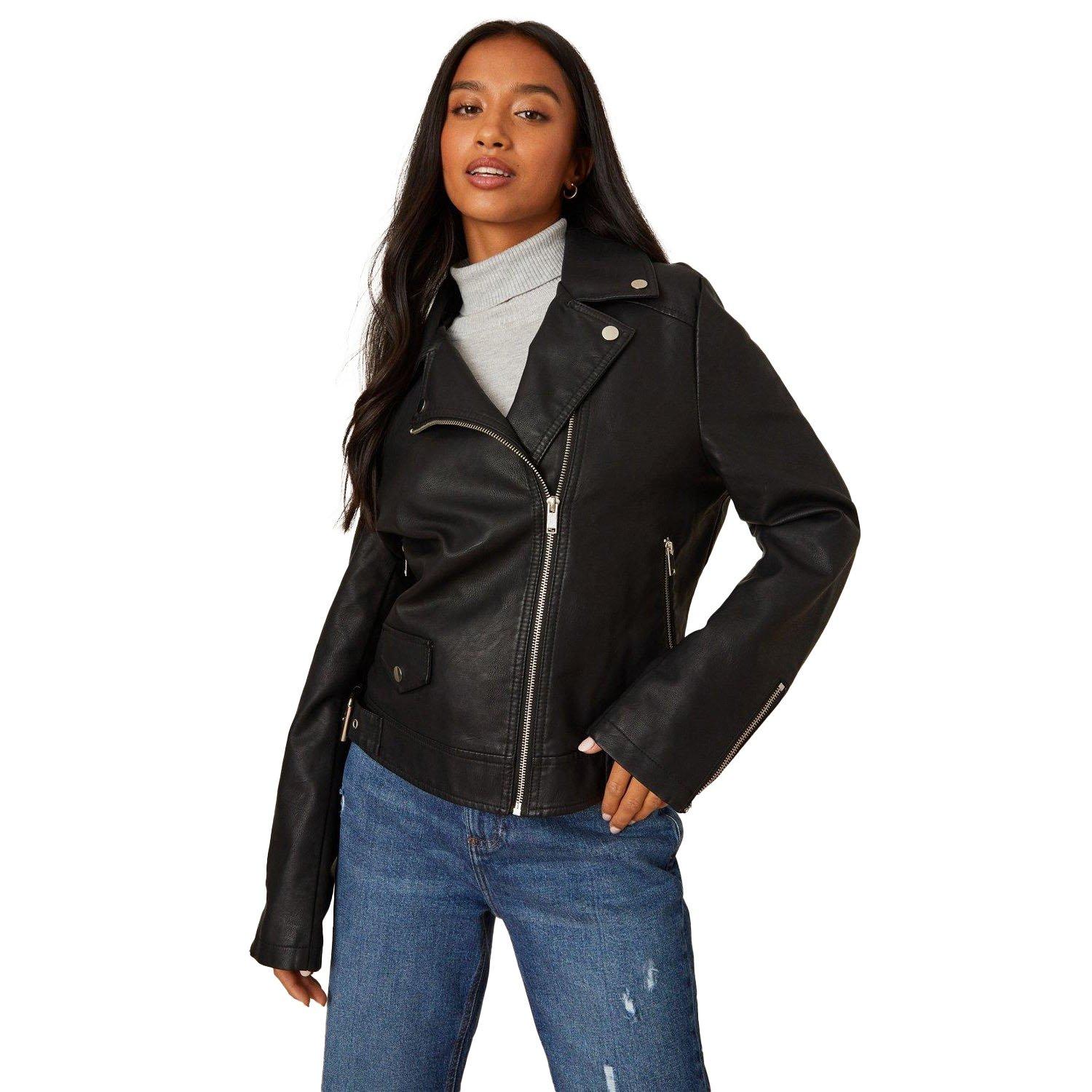 Image of Bikerjacke Damen Schwarz 38