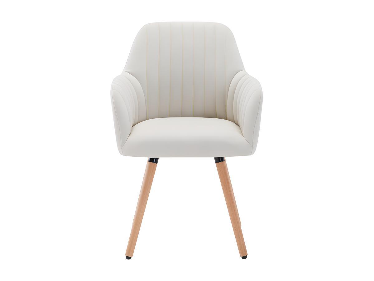 Vente-unique Stuhl mit Armlehnen Stoff Metall Cremefarben ELEANA  