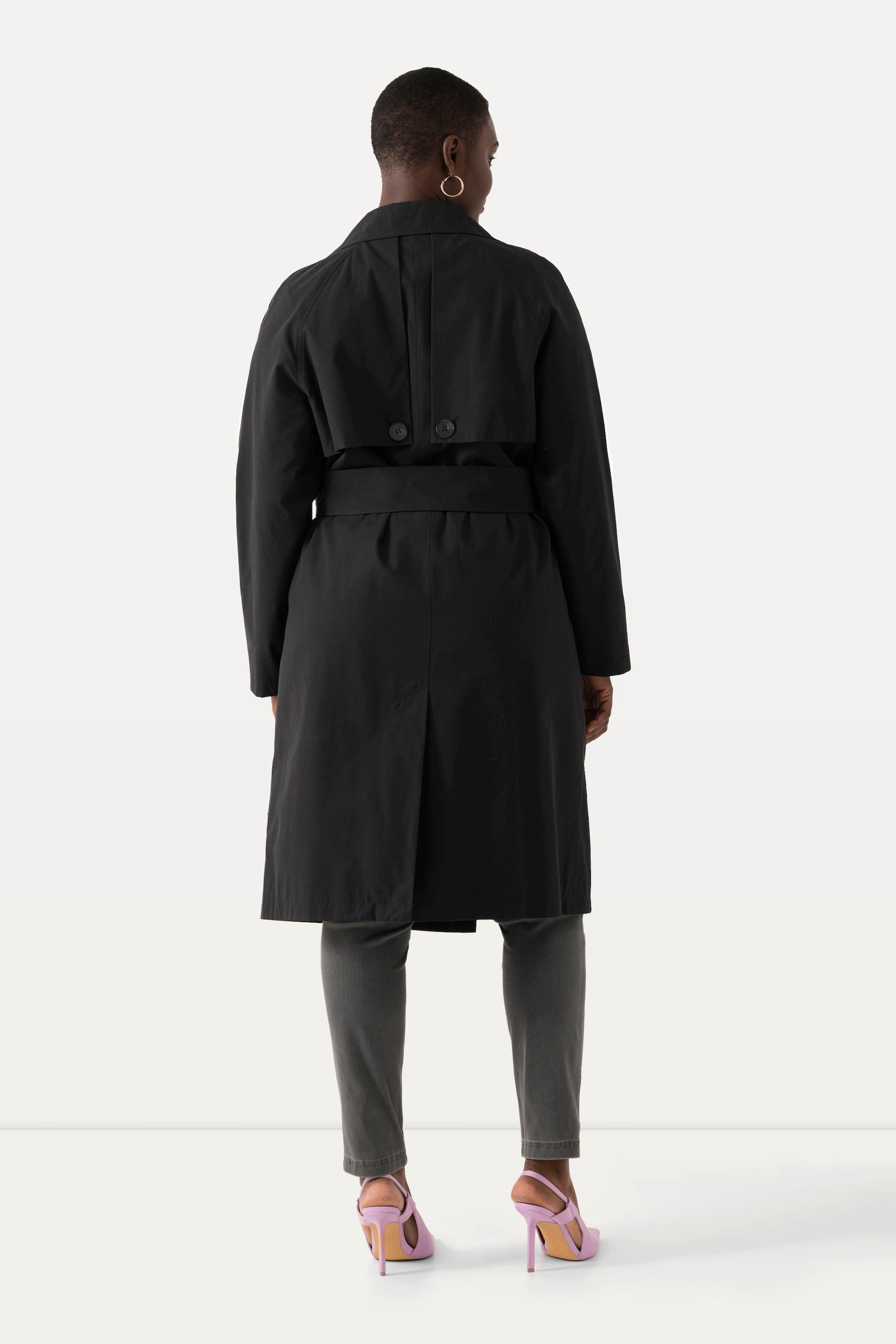 Ulla Popken  Trench-coat, col à revers, col, doublure en acétate 