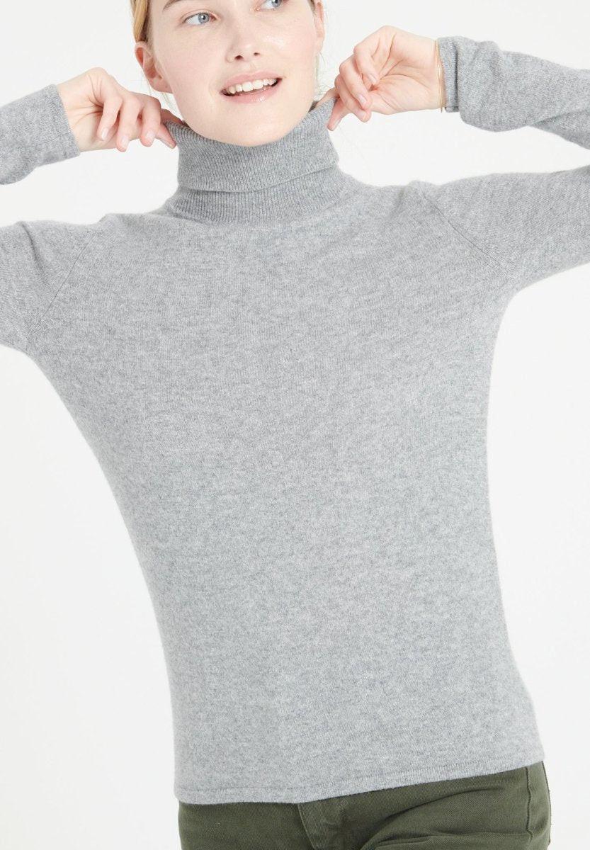 Image of Lilly 3 Pullover Mit Rollkragen - 100% Kaschmir Unisex Grau M