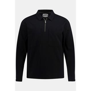 Sthuge  Polo STHUGE, certifié OEKO-TEX. Manches longues et col polo avec fermeture zippée noir 