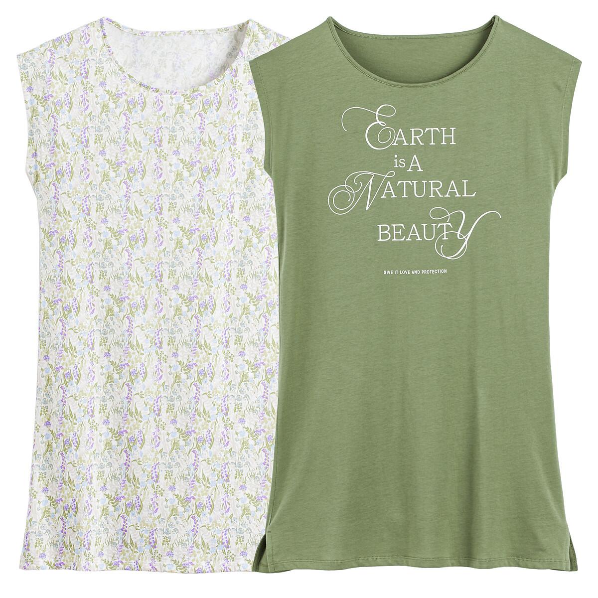 Image of 2er-pack Nachthemden Damen Weiss Bedruckt 42