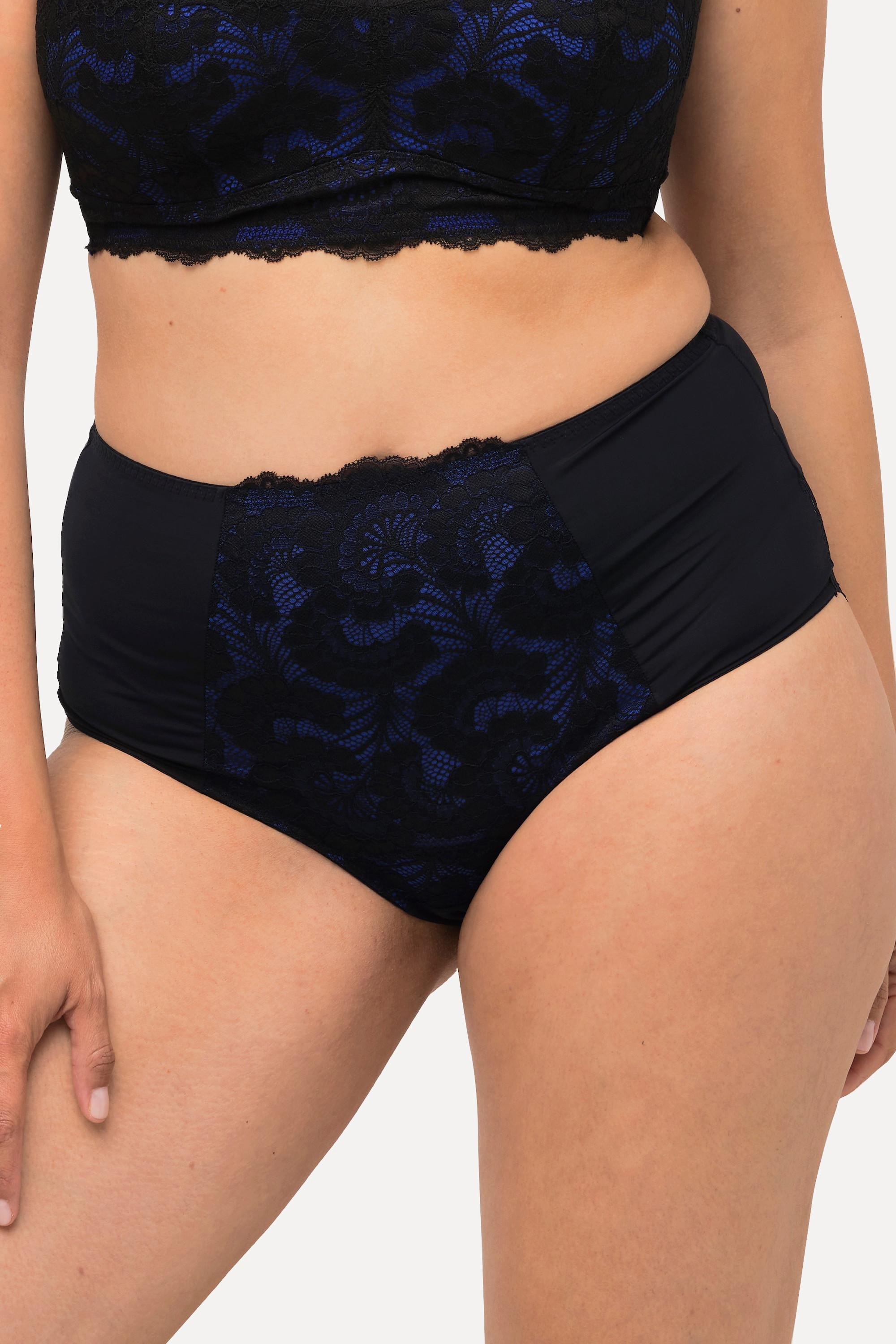 Ulla Popken  Culotte maxi en microfibre, empiècement en dentelle opaque 