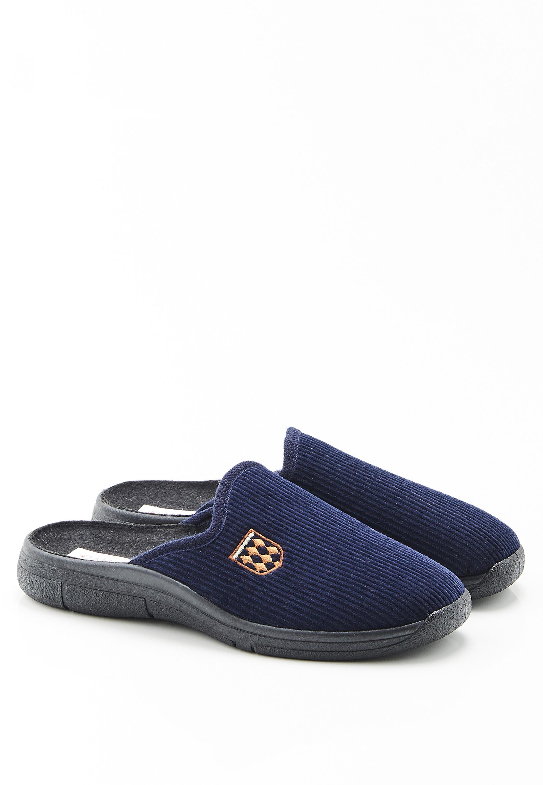 Image of Samt-pantoffeln. Unisex Blau 46
