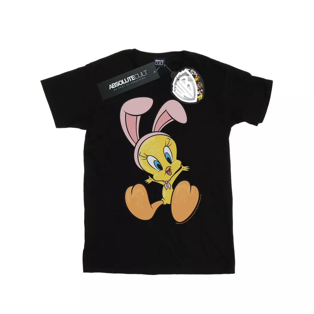 LOONEY TUNES - Tweety Pie Bunny Ears TShirt, für Damen, Schwarz, Größe S
