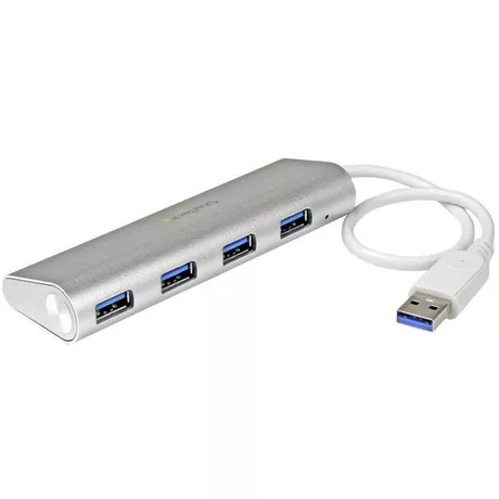 STARTECH.COM  StarTech.com 4 Port kompakter USB 3.0 Hub mit eingebautem Kabel - 5Gbps 