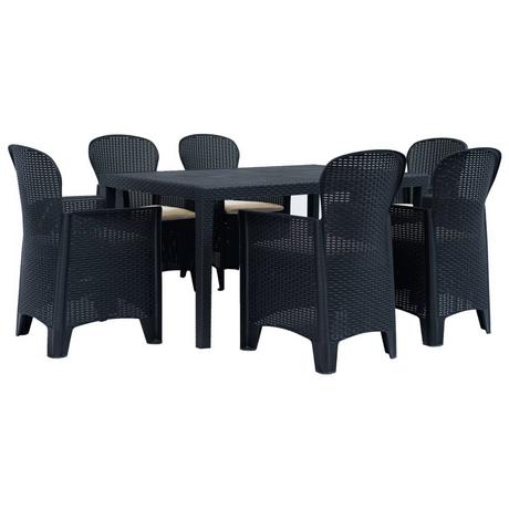 VidaXL set pranzo esterni Plastica  