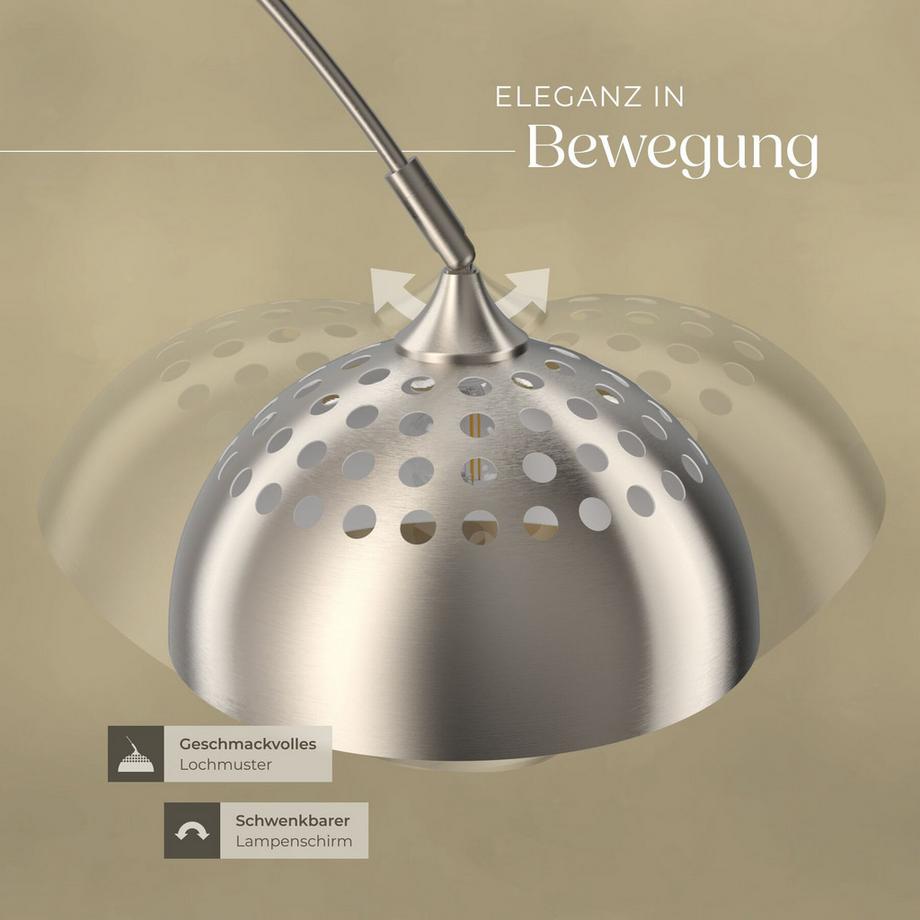 Tectake  Lampe arquée sur pied ARCUS style rétro des années 70 