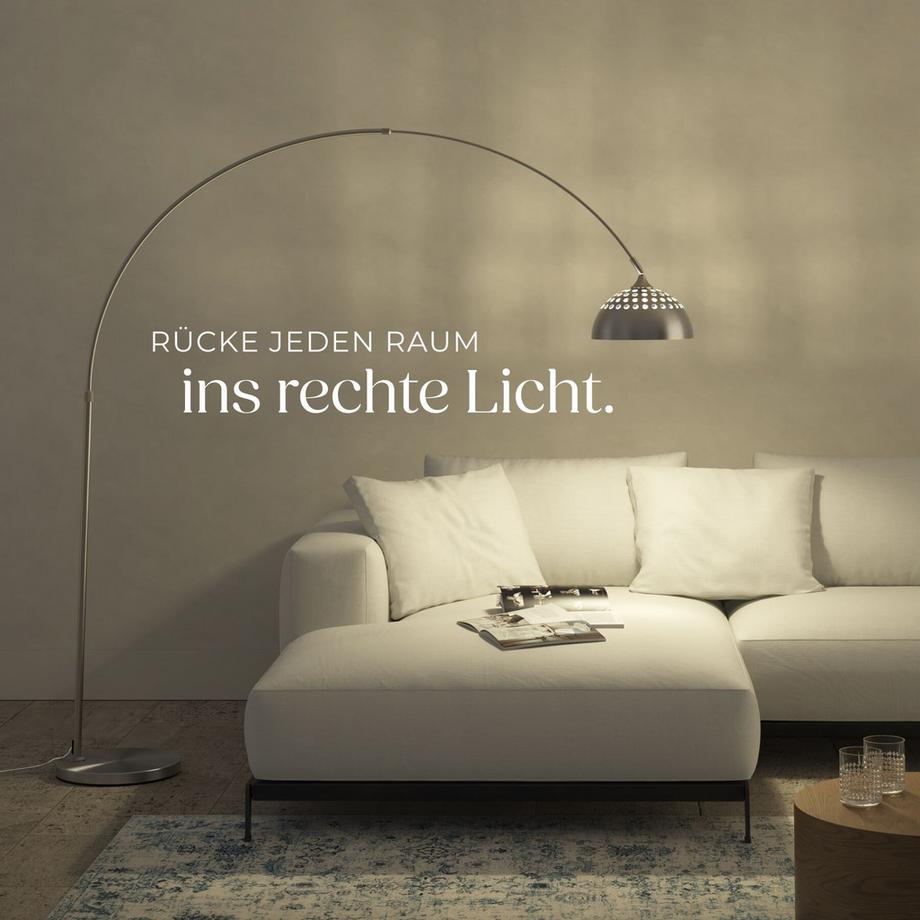 Tectake  Bogenleuchte Arcus 70er Jahre Retro-Stil beschichteter Stahl, 60 W 