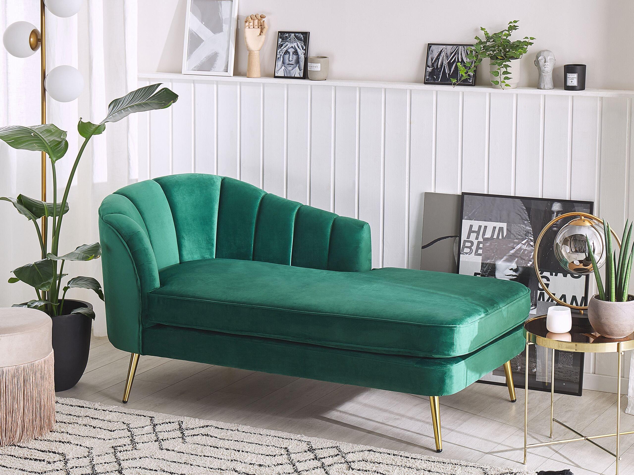 Beliani Chaiselongue aus Samtstoff Glamourös ALLIER  