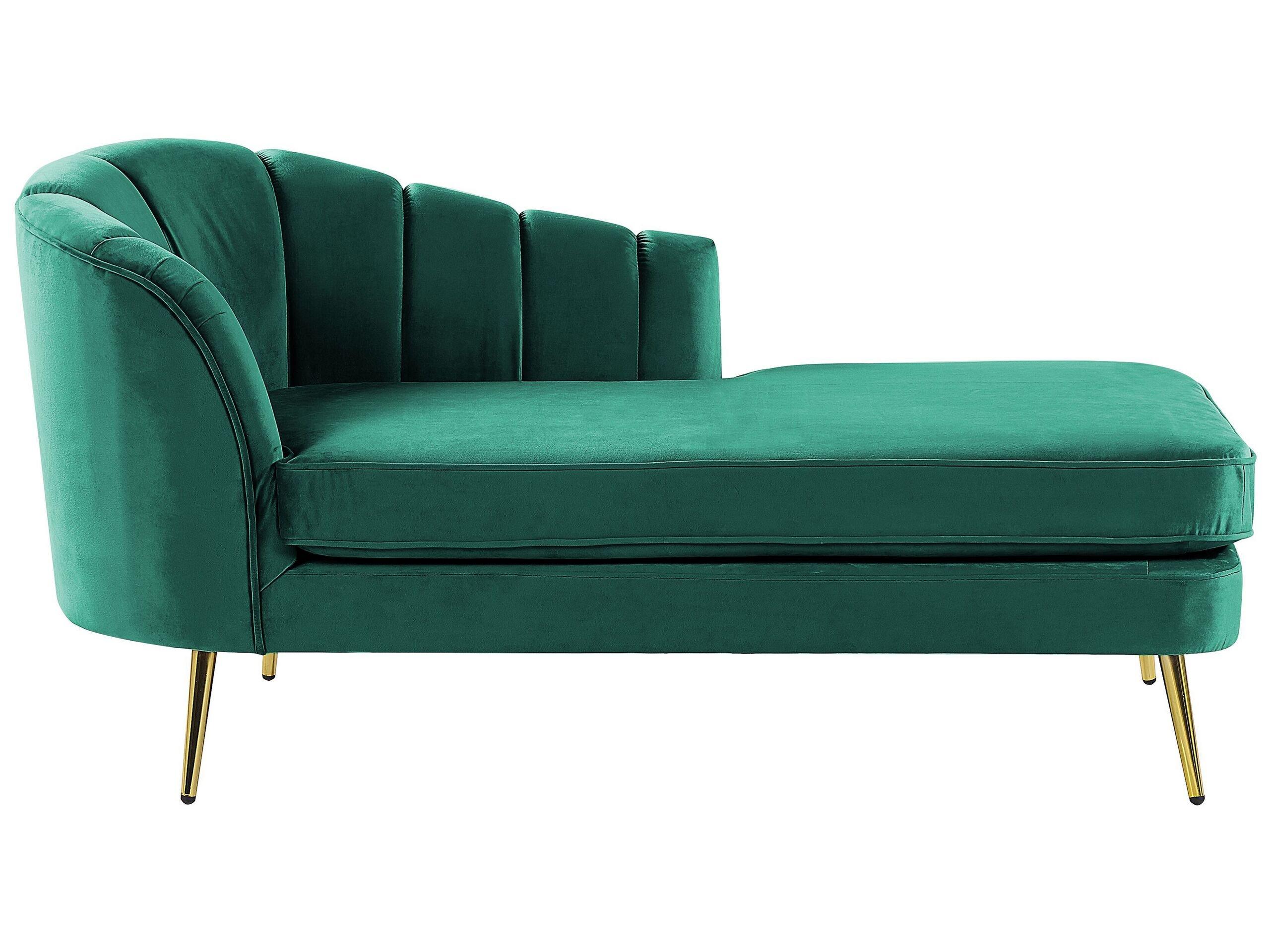 Beliani Chaise longue en Velours Glamour ALLIER  