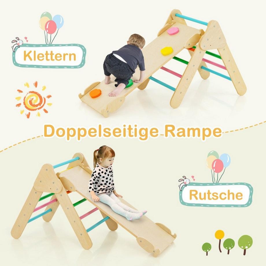 Northio  Set giocattolo da arrampicata triangolare in legno per bambini piccoli con triangolo da arrampicata colorato 