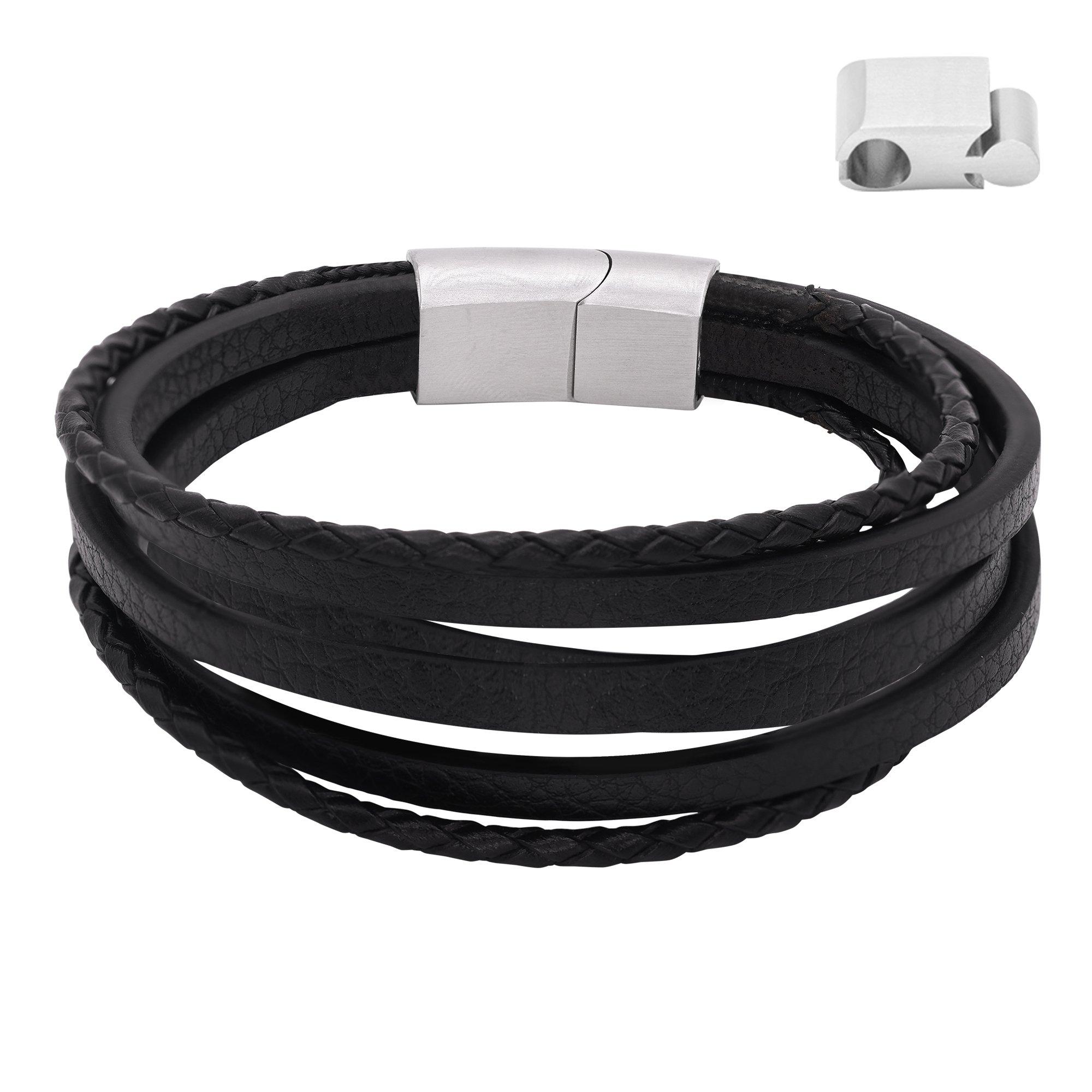 Image of Lederarmband Samu Damen Schwarz 21cm