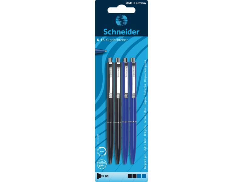 Schneider Schreibgeräte  Schneider Schreibgeräte K 15 box Noir, Bleu Stylo à bille multifonctions 4 pièce(s) 