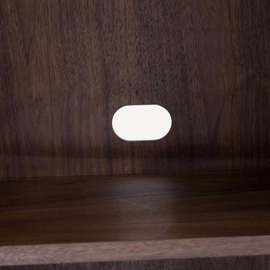 AM.PM Bücherregal mit Walnussfurnier und Ledertür  