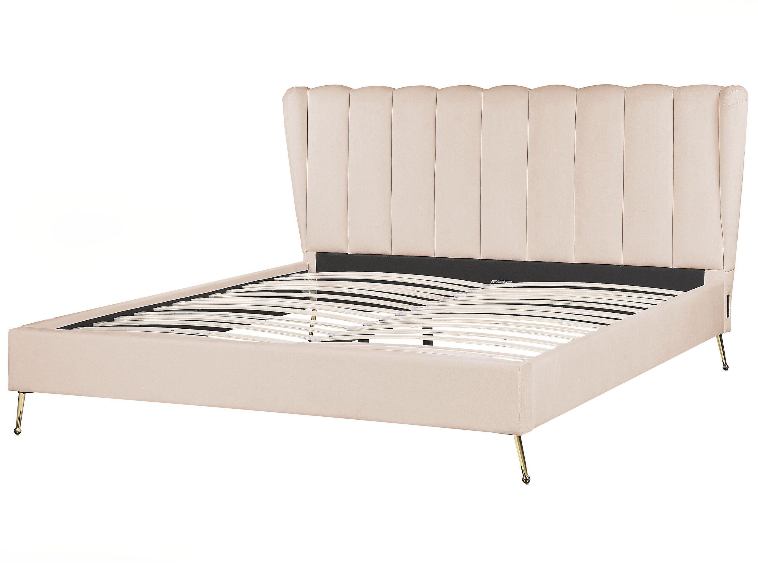 Beliani Bett mit Lattenrost aus Samtstoff Modern MIRIBEL  