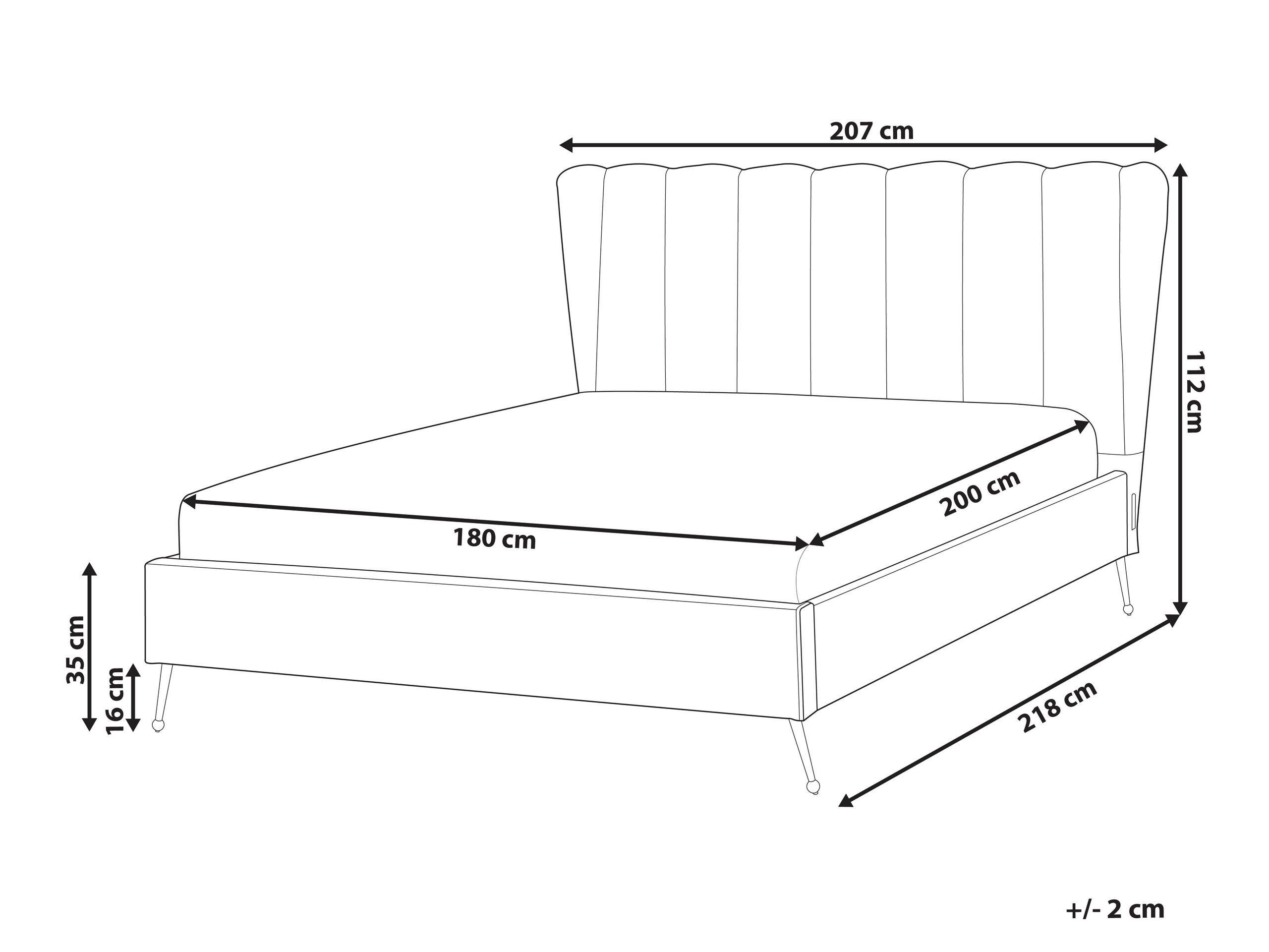 Beliani Letto en Velluto Moderno MIRIBEL  