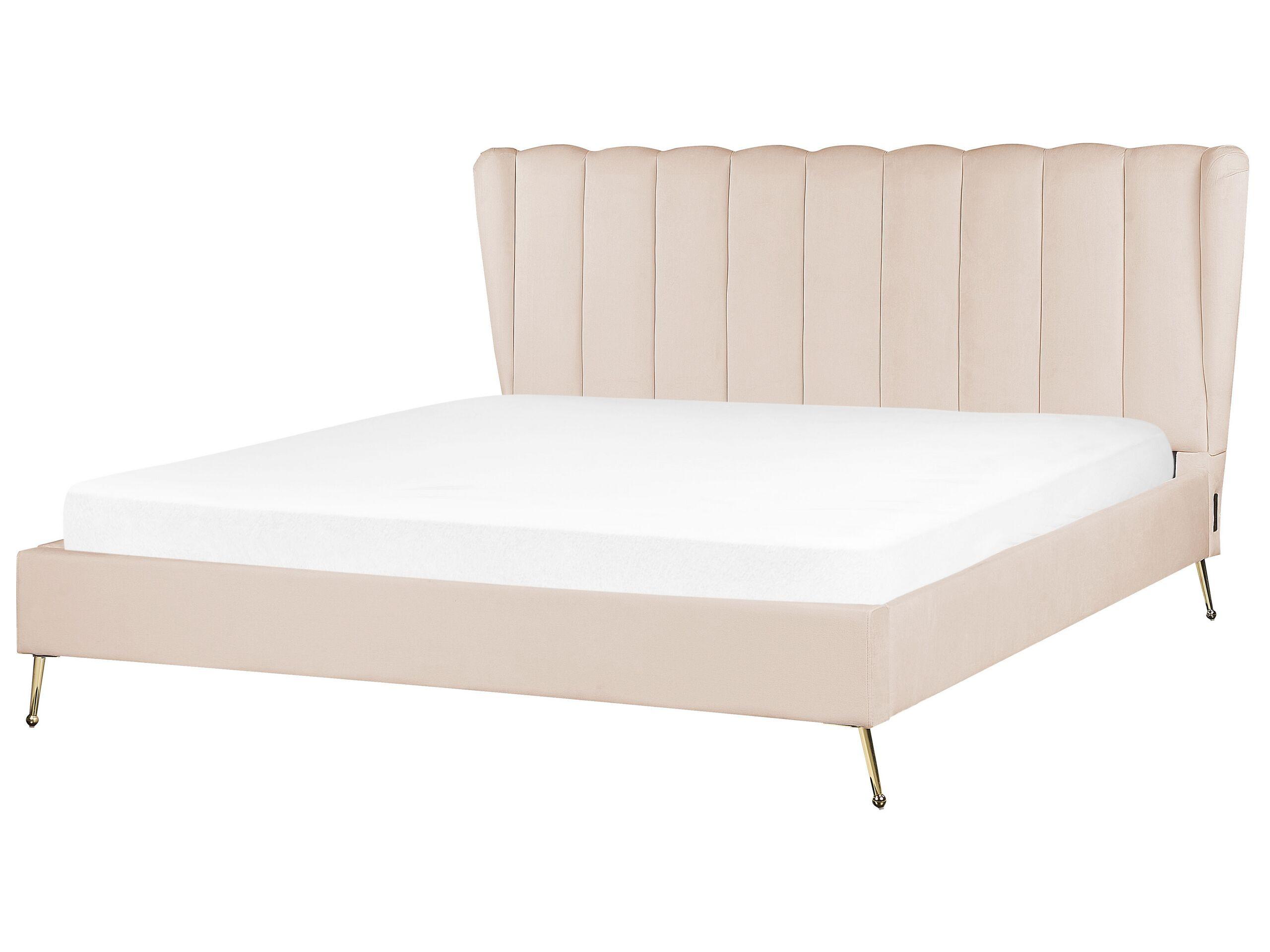 Beliani Bett mit Lattenrost aus Samtstoff Modern MIRIBEL  