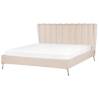 Beliani Bett mit Lattenrost aus Samtstoff Modern MIRIBEL  