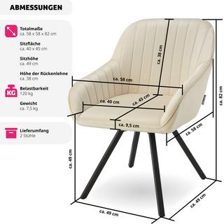 Tectake Poltrona girevole con braccioli Snug effetto velluto, imbottita  