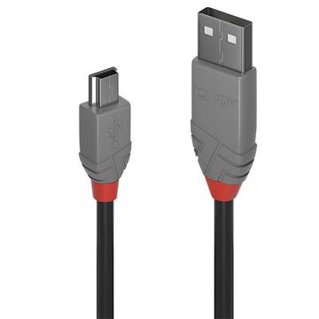 36723 USB Kabel 2 m USB 2.0 USB A Mini-USB B Schwarz, Grau