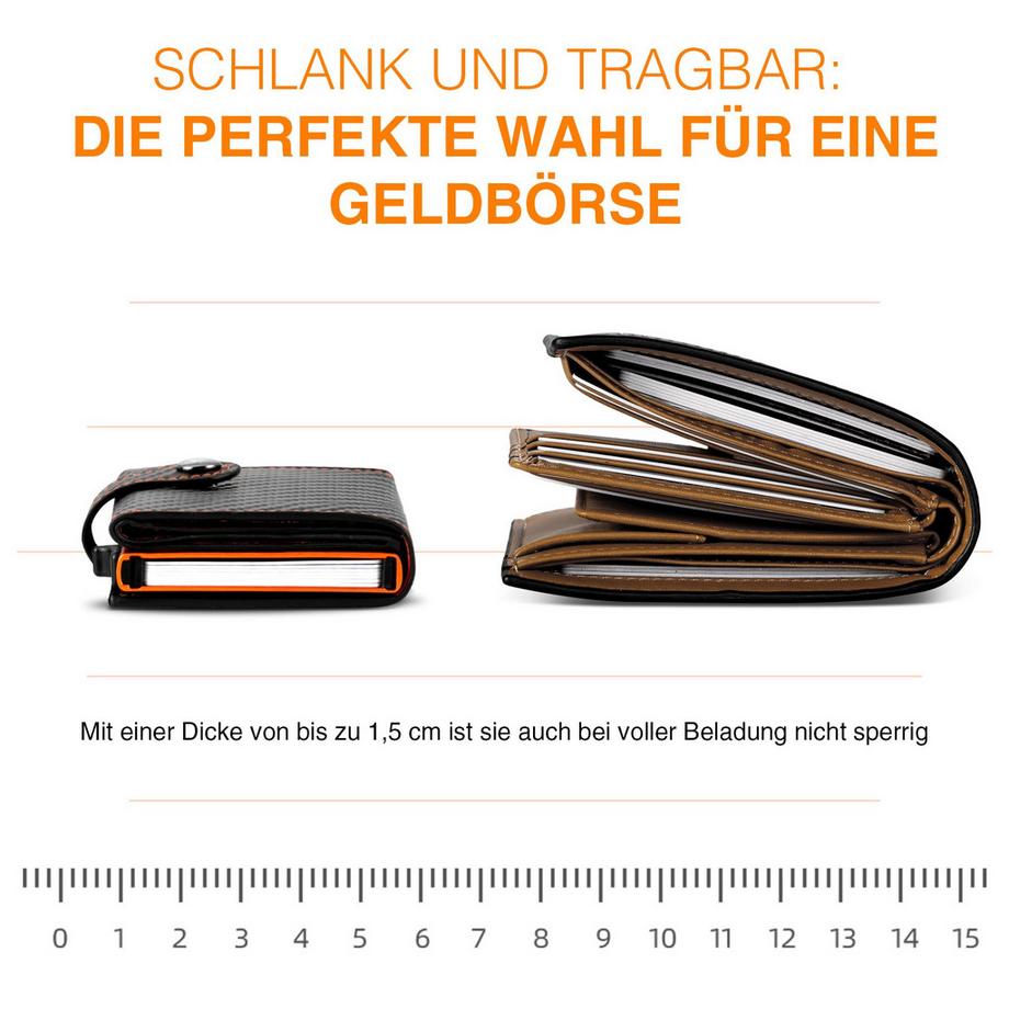 Only-bags.store Portafoglio Sottile Motivo Fibra di Carbonio Protezione RFID Portamonete  