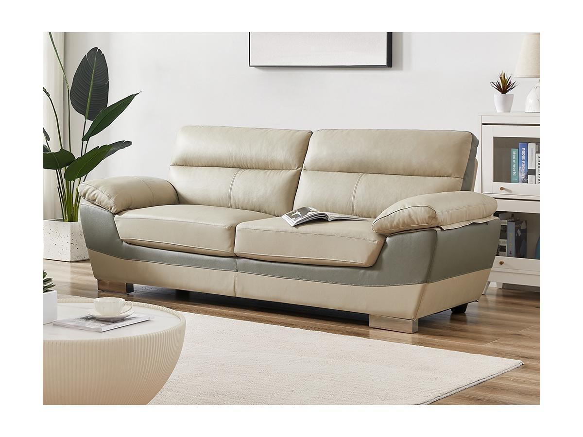 Vente-unique Ledersofa 3Sitzer FRANCESCA  