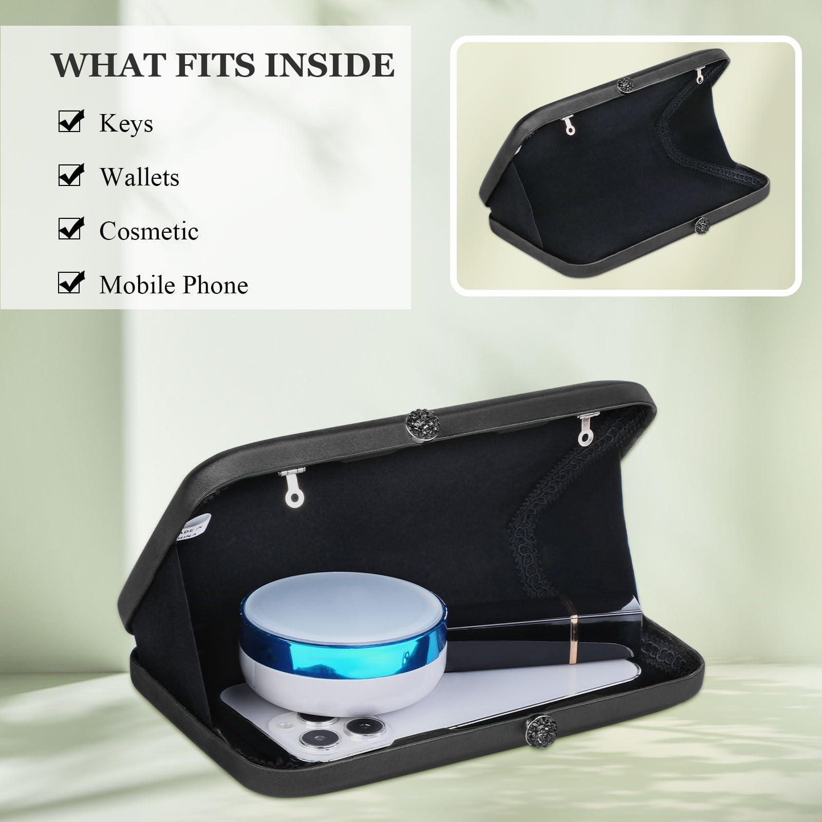 Only-bags.store Elegante Satin Abend Clutch Vintage Handtasche Retro Seidenglatte Umhängetasche  