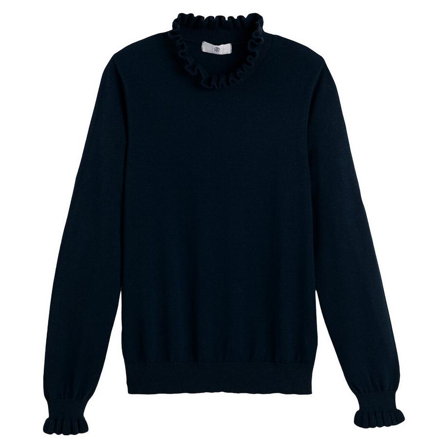 La Redoute Collections Pull Col Montant Volanté Manches Longues  