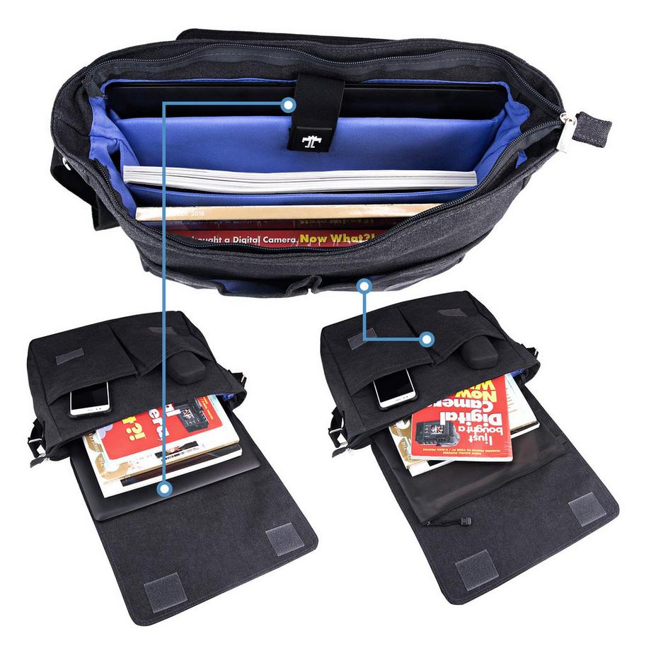 Only-bags.store Wasserdichte Canvas Umhängetasche Aktentasche Laptoptasche  