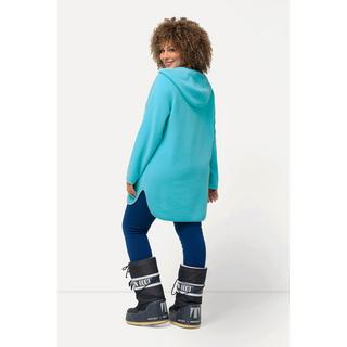 Ulla Popken  Long-Teddy-Fleecepullover, Kapuze, Zipper, Langarm 