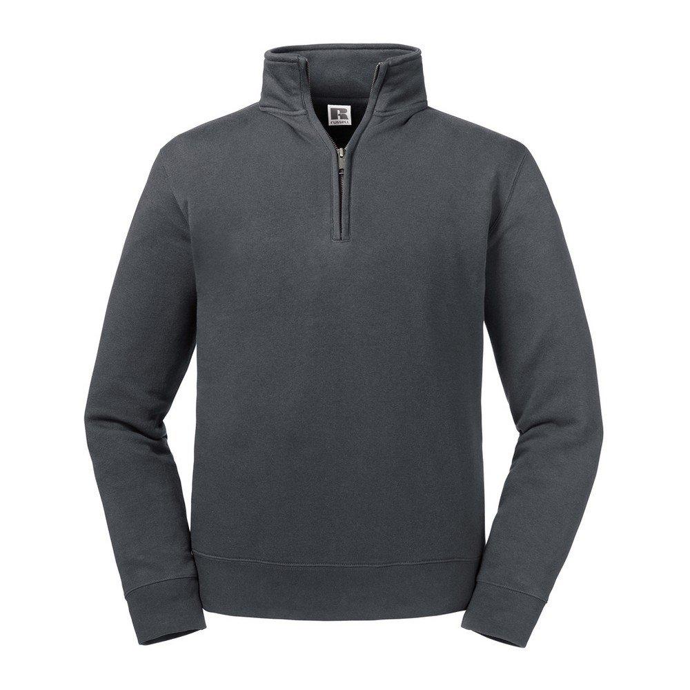 Image of Authentische Zip Neck Sweatshirt Herren Grau S