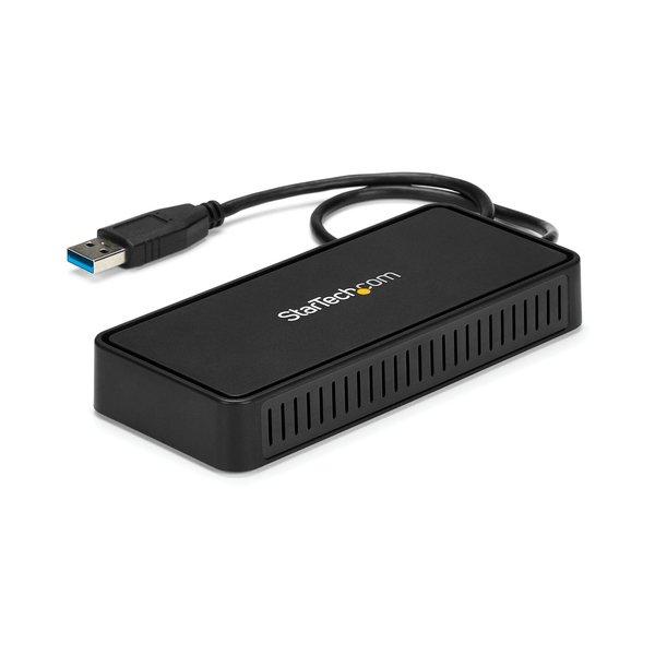 Image of StarTech.com USB 3.0 Mini Dock - USB-A Dockingstation mit zwei Monitoren und DisplayPort 4K 60Hz Video- und Gigabit-Ethernet - 30 cm langes Kabel - Tragbarer USB 3.1 Gen 1 Typ A-Laptopadapter
