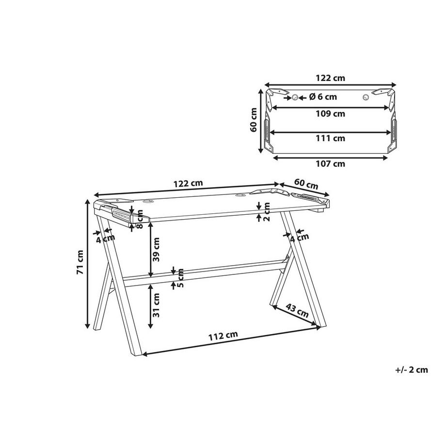 Beliani Bureau de jeu en MDF Moderne DANVERS  
