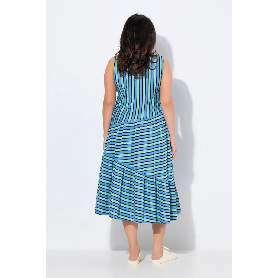 Ulla Popken Abito Midi Linea A Scollo V Senza Maniche Cotone Biologico  