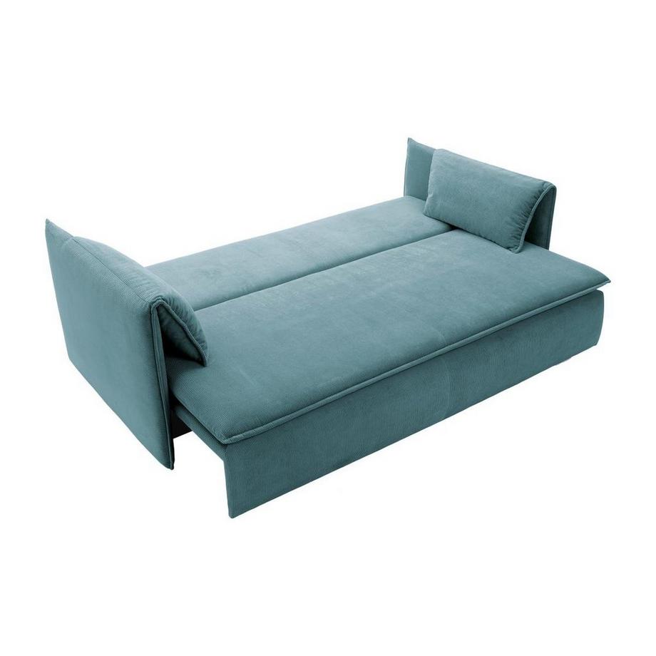 Vente-unique Sofa 3-Sitzer - Mit Schlaffunktion - Cord - Blau - TEODORA  