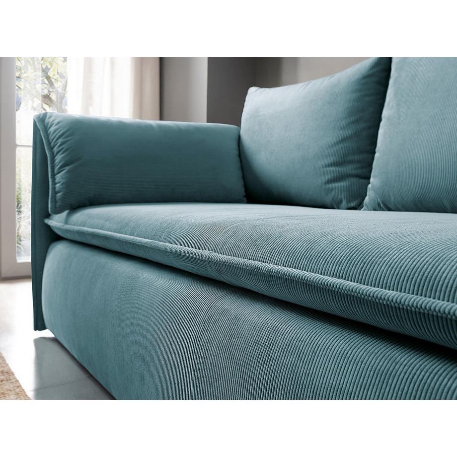 Vente-unique Sofa 3-Sitzer - Mit Schlaffunktion - Cord - Blau - TEODORA  