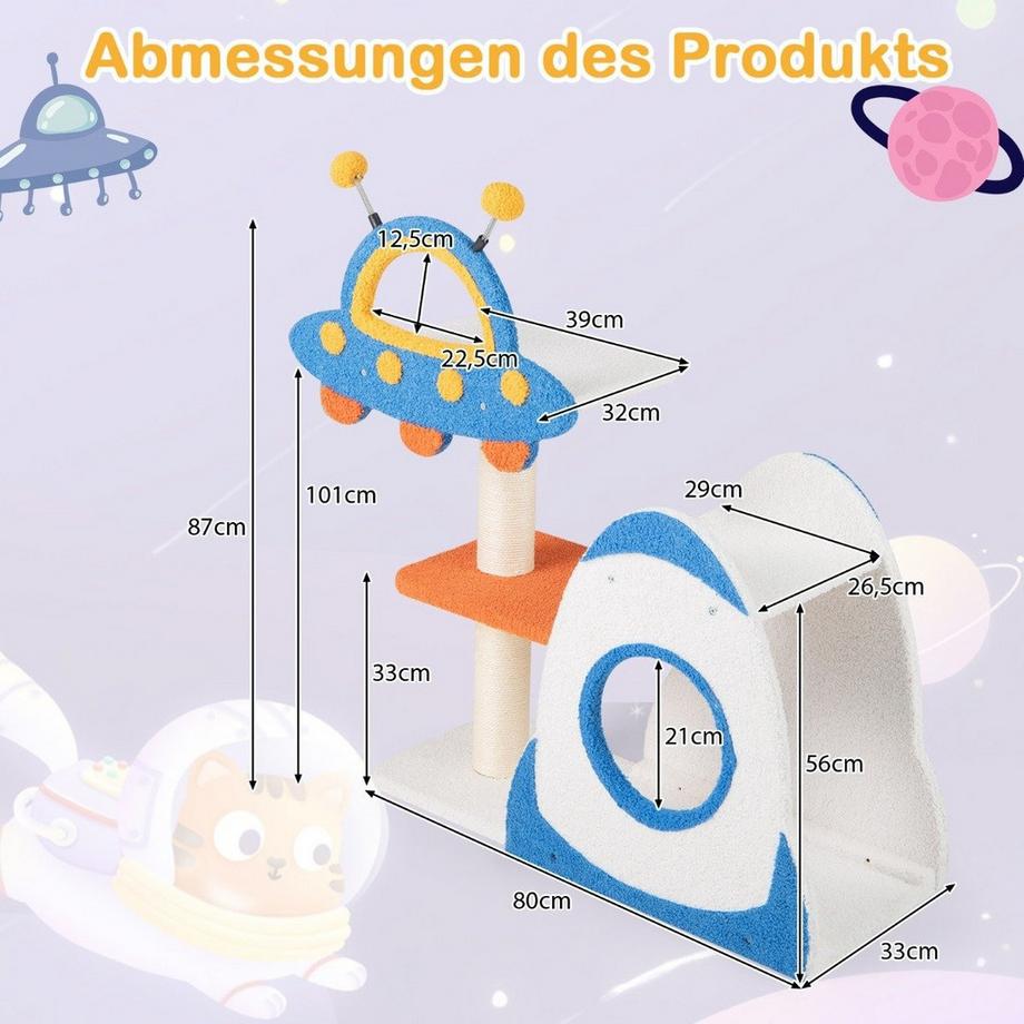 Northix  Tiragraffi con piattaforma UFO e tiragraffi in sisal Tiragraffi per gatti Tiragraffi per gatti 