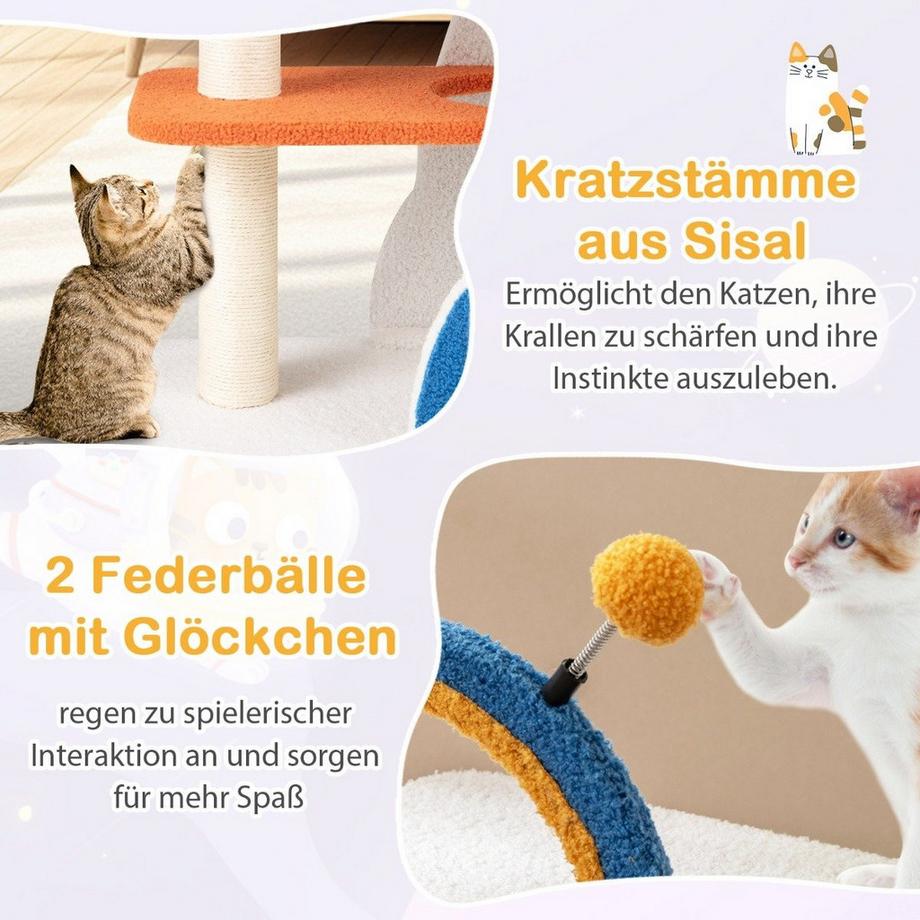 Northix  Tiragraffi con piattaforma UFO e tiragraffi in sisal Tiragraffi per gatti Tiragraffi per gatti 