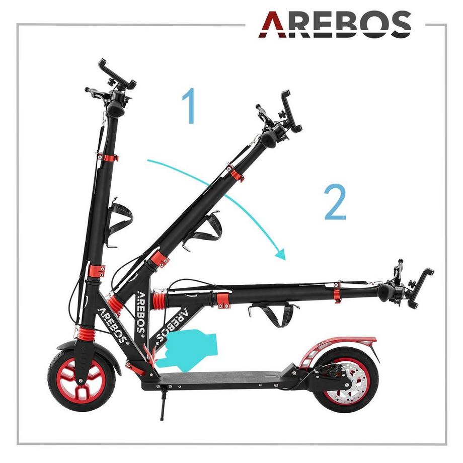 Arebos  Tretroller Scooter Kickroller Cityroller | bis 100 kg | mit Luftreifen 