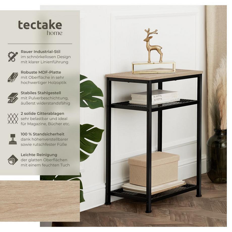 Tectake Beistelltisch York Industrial Style Holz und Stahl  