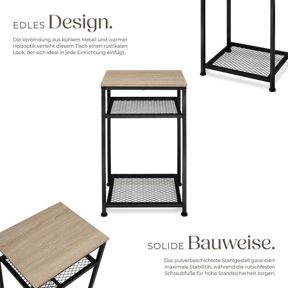 Tectake Beistelltisch York Industrial Style Holz und Stahl  