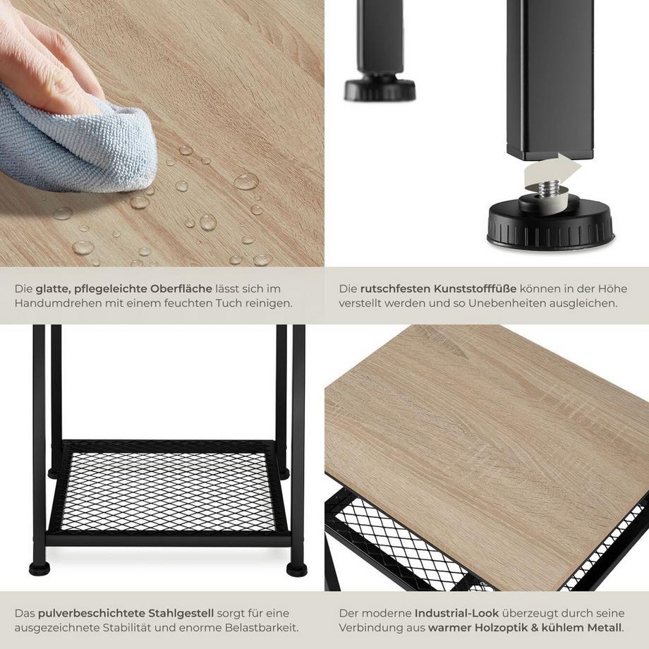 Tectake Beistelltisch York Industrial Style Holz und Stahl  