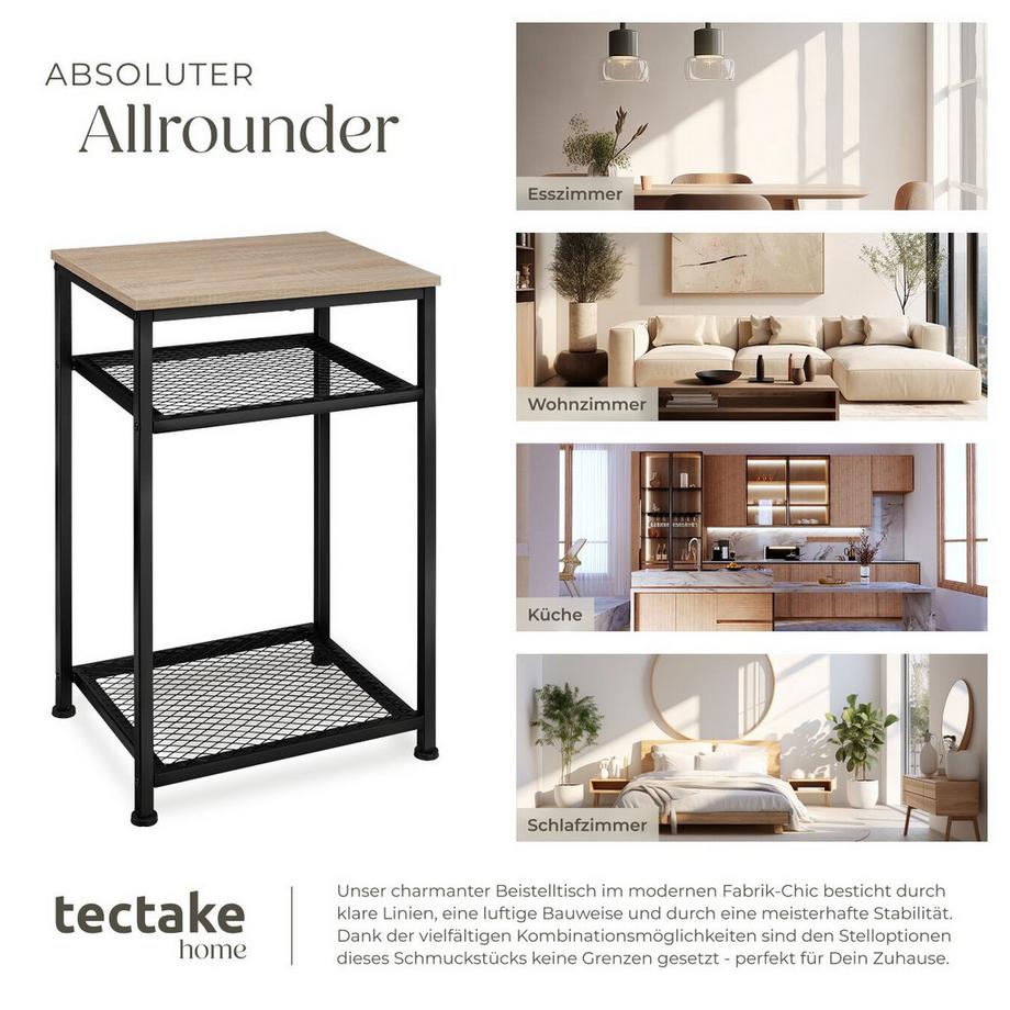 Tectake Beistelltisch York Industrial Style Holz und Stahl  