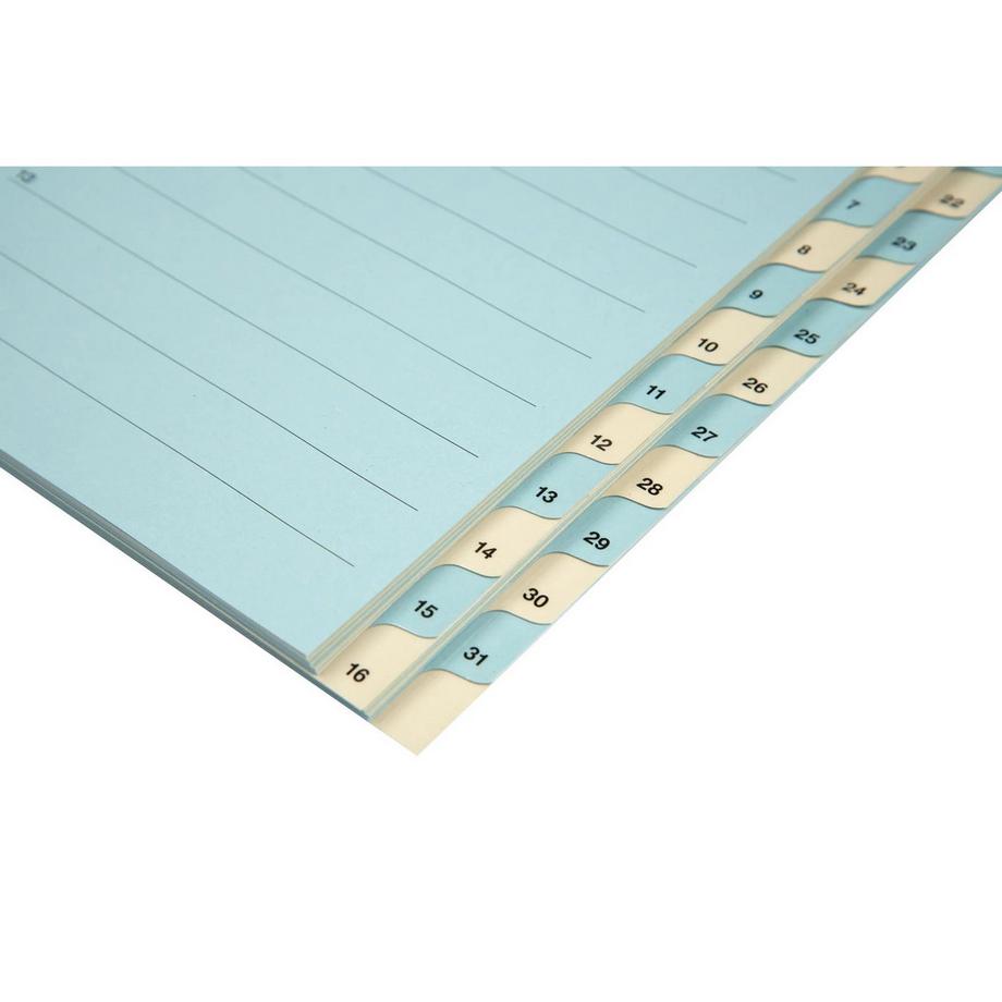 Biella BIELLA Register Karton blau/gelb A4 462443.00 1-31, 4 Loch  